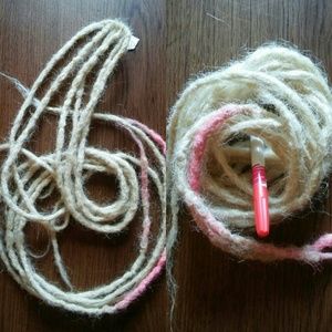 Super Long tie on platinum blonde pink dreadlocks